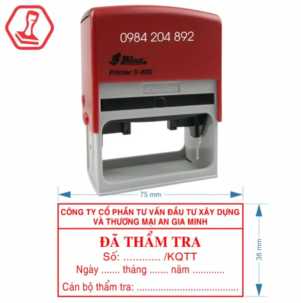 Khắc dấu chữ nhật Shiny S830